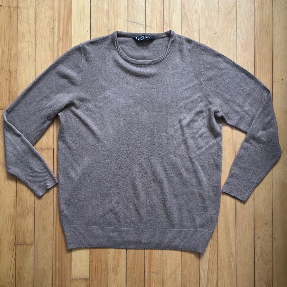 KENSINGTON EASTSIDE Mens XXL Crew Neck Long Sleeve Sweater Brown Acrylic Casual